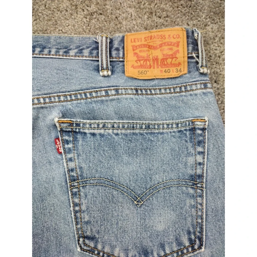 Vintage Levi's 560 Comfort Fit Jeans Men's 40x34 Wide Slight Tapered leg Y2K Dad